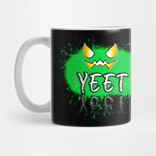 Yeet Jack O Lantern Green Pumpkin Splat Quote Mug